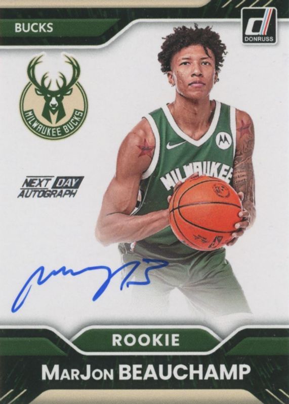 MarJon Beauchamp 2022 Donruss #ND-MBB Next Day Autographs Rookie SGC 9.5