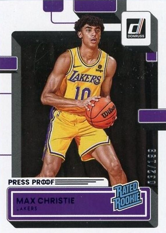 Max Christie 2022 Donruss #234 Press Proof Purple /199 Rookie SGC 9.5