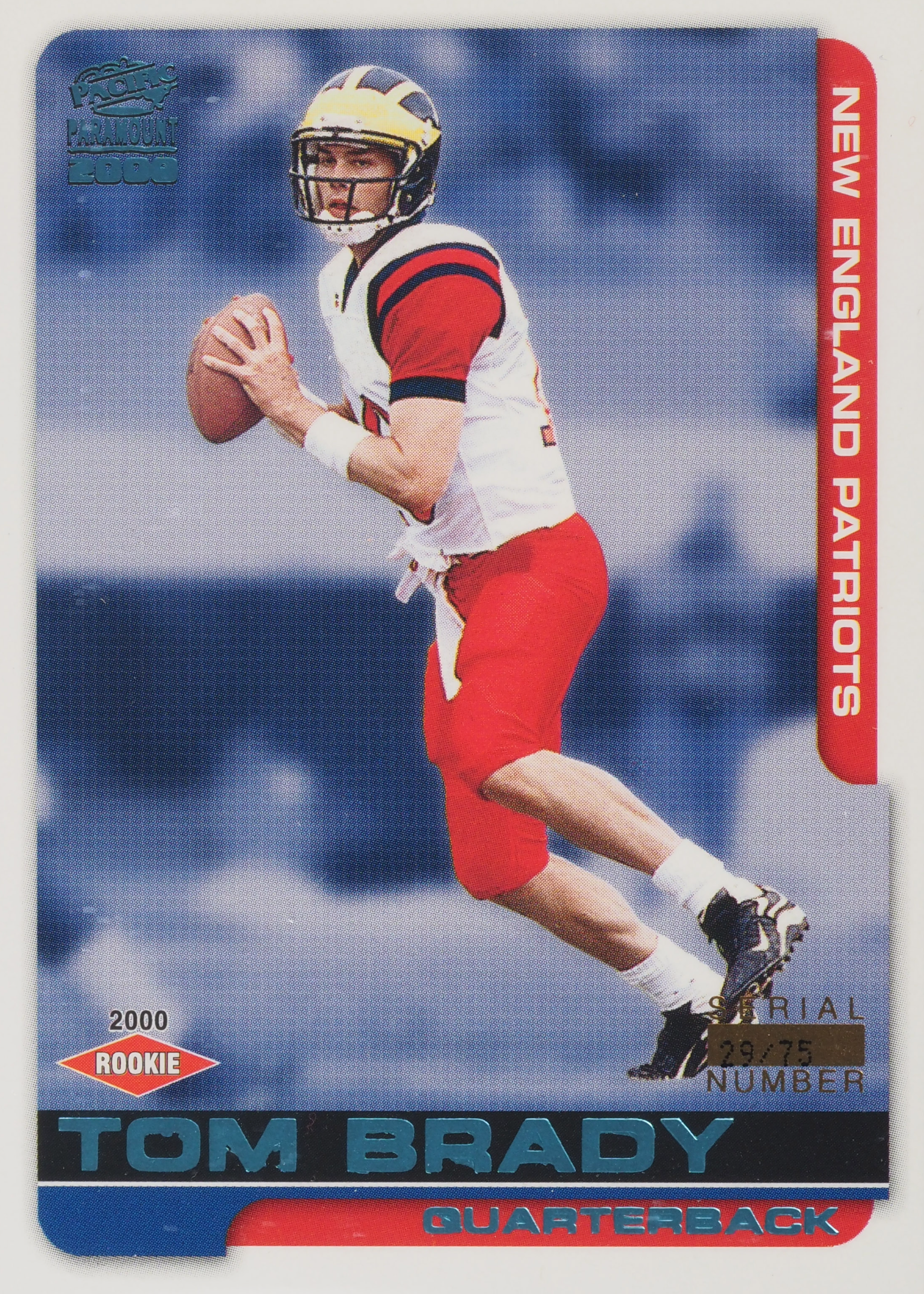 Tom Brady 2000 Pacific Paramount #138 Platinum Blue /75 Price