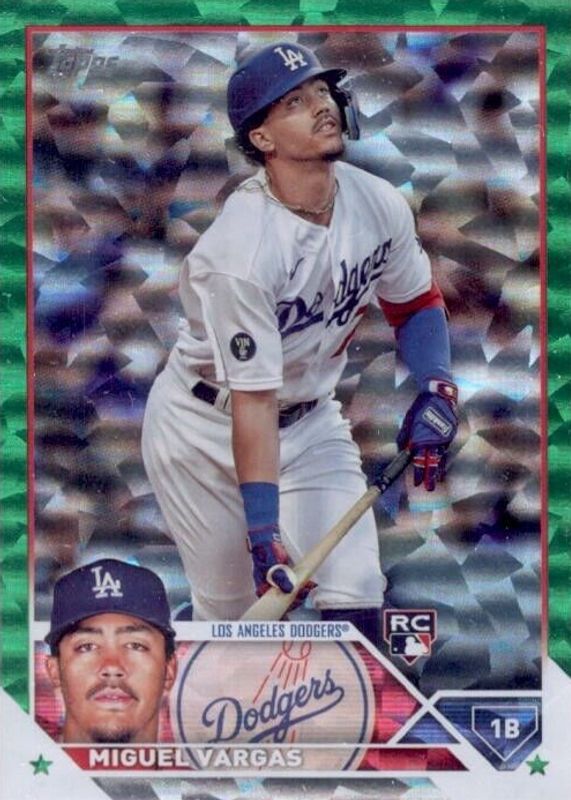 Miguel Vargas 2023 Topps #163 Green Foil /499 Rookie SGC 9