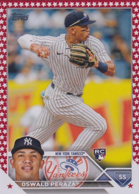 Oswald Peraza 2023 Topps #94 Independence Day /76 Rookie SGC 9