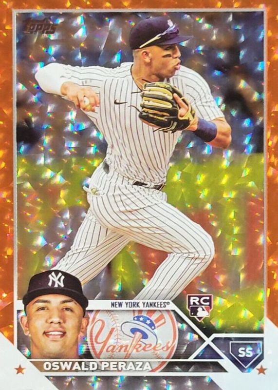 Oswald Peraza 2023 Topps #94 Orange Foil /299 Rookie RAW