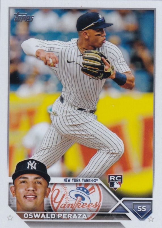 Oswald Peraza 2023 Topps #94 Advanced Stats /300 Rookie SGC 9