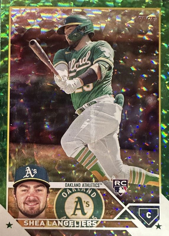 Shea Langeliers 2023 Topps #127 Green Foil /499 Rookie SGC 9.5