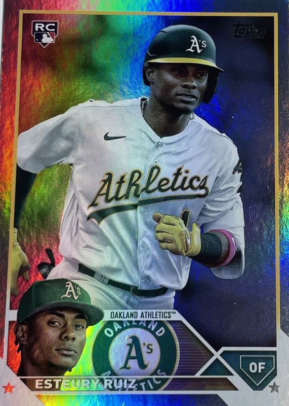 Esteury Ruiz 2023 Topps #650 Rainbow Foil Rookie PSA 10