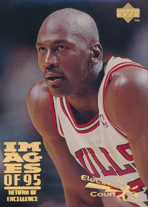 Michael Jordan 1995 Upper Deck #335 Images of '95 - Electric Court Gold SGC 8