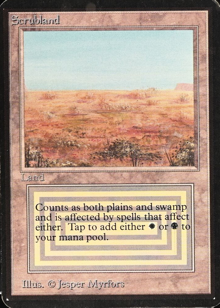 Scrubland【3ED】Steppa デュアルランド MTG 1x Revised Scrubland Dual Land Playset | Magic the Gathering