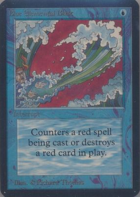 MTG 初版　alpha 青霊破　α Blue elemental blast □黒枠□《青霊破/Blue Elemental Blast》[4EDBB] 青C | 日本