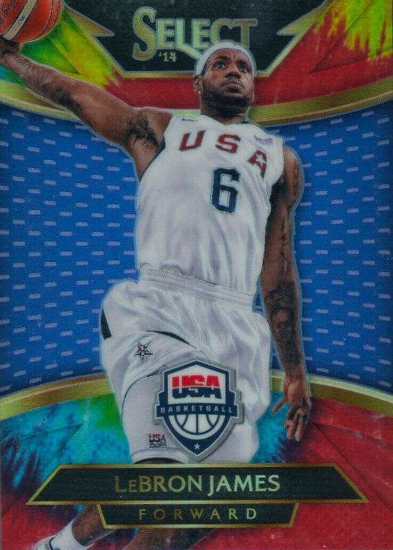 LeBron James 2014 Select #212 Courtside Tie-Dye /25 (Team USA) PSA 9