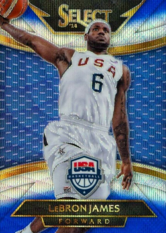 LeBron James 2014 Select #212 Courtside Blue & Silver (Team USA) PSA 10