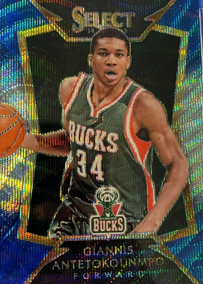 NBA 14/15 Select ヤニスアンテトクンポ シルバープリズム Giannis Antetokounmpo 2014 Select #75 Concourse Blue & Silver