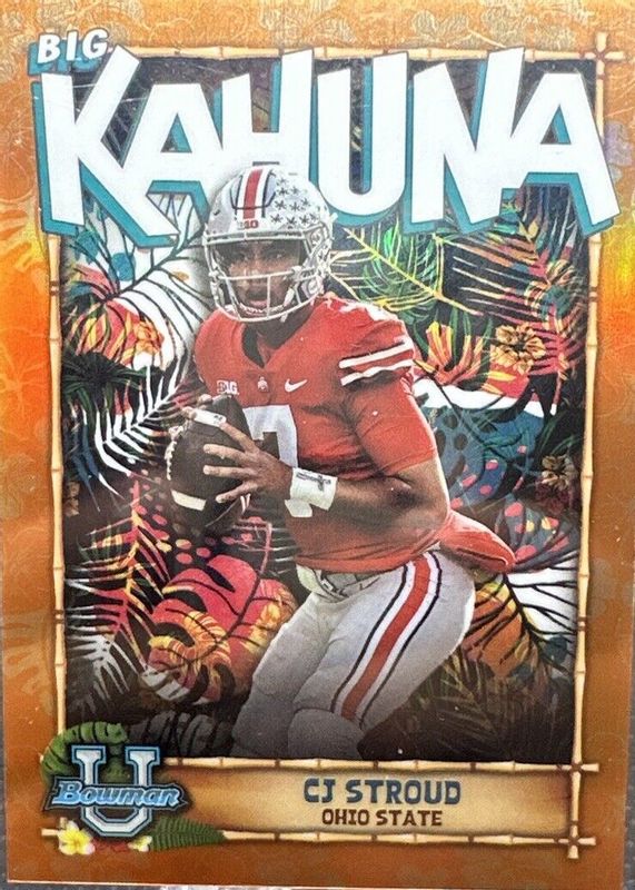 CJ Stroud 2022 Bowman Chrome University #TBK-2 The Big Kahuna - Orange Refractor /25 BGS 9