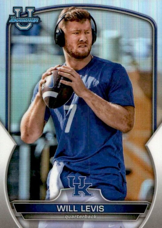 Will Levis 2022 Bowman Chrome University #5 Prospects - SP Variation (Headphones) PSA 10