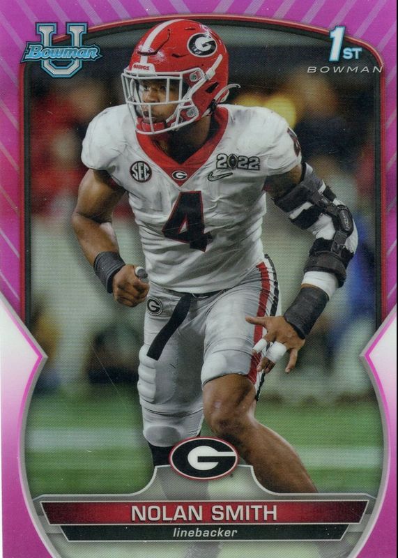 Nolan Smith Jr. 2022 Bowman Chrome University #33 Prospects - Pink Refractor (1st) SGC 10