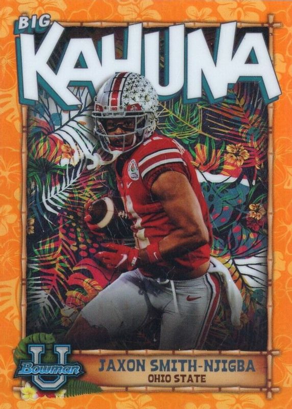 Jaxon Smith-Njigba 2022 Bowman Chrome University #TBK-11 The Big Kahuna - Orange Refractor /25 PSA 10