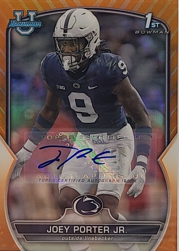 Joey Porter Jr. 2022 Bowman Chrome University #79 Prospect Auto - Orange Refractor /25 (1st) PSA 10