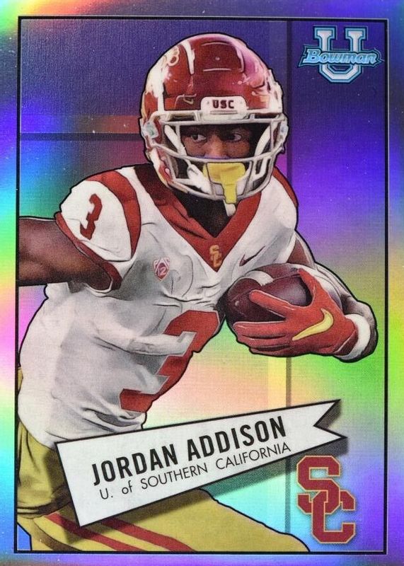 Jordan Addison 2022 Bowman Chrome University #52BF-12 1952 Bowman PSA 10