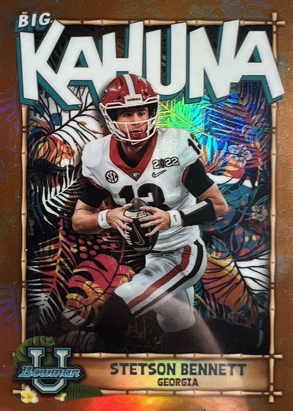 Stetson Bennett IV 2022 Bowman Chrome University #TBK-17 The Big Kahuna - Orange Refractor /25 PSA 10