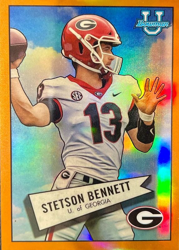 Stetson Bennett IV 2022 Bowman Chrome University #52BF-17 1952 Bowman - Orange Refractor /25 PSA 10