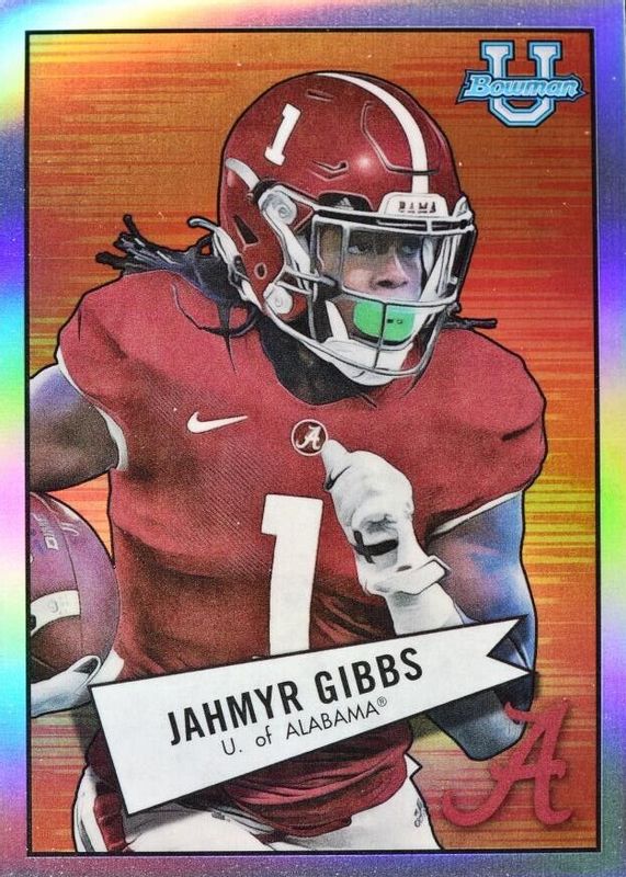 Jahmyr Gibbs 2022 Bowman Chrome University #52BF-19 1952 Bowman RAW