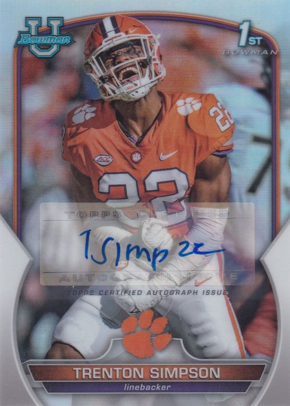 2022 Bowman Chrome University #45 Prospect Auto - Refractor /499 (1st)