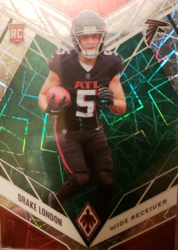 Drake London 2022 Phoenix #107 Green Lazer /25 Rookie RAW