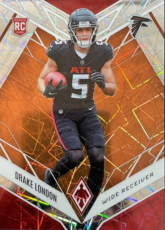 Drake London 2022 Phoenix #107 Orange Lazer /75 Rookie RAW