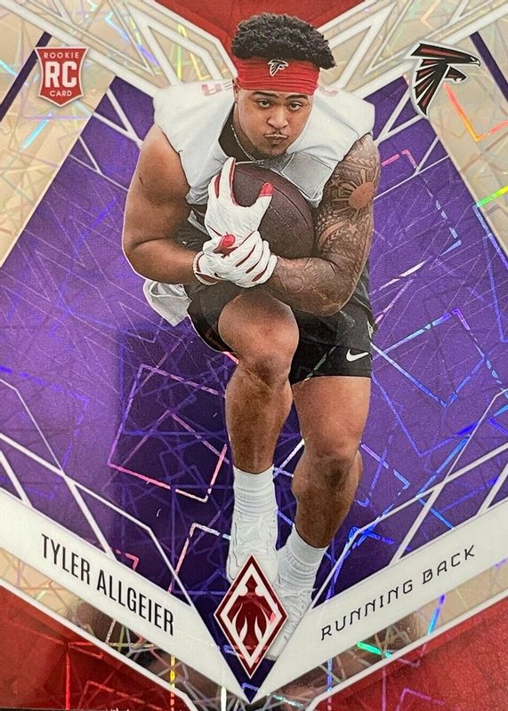 Tyler Allgeier 2022 Phoenix #144 Purple Lazer /99 Rookie RAW