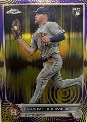 2022 Topps Chrome Sonic #43 Purple & Yellow Sonic Pulse Refractor /299