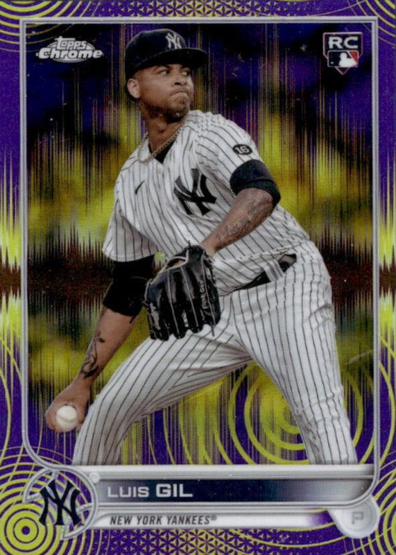 Luis Gil 2022 Topps Chrome Sonic #202 Purple & Yellow Sonic Pulse Refractor /299 Rookie RAW