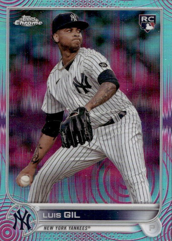 Luis Gil 2022 Topps Chrome Sonic #202 Aqua & Pink Sonic Pulse Refractor /199 Rookie SGC 9.5