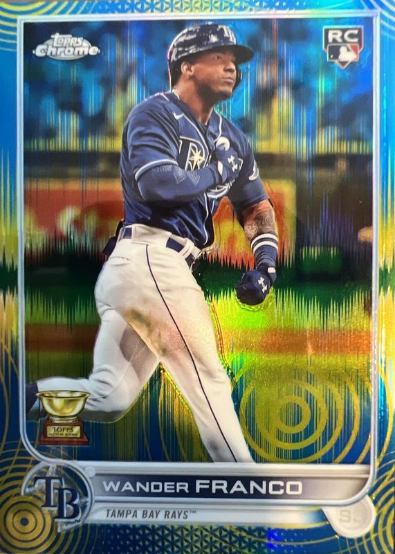 Wander Franco 2022 Topps Chrome Sonic #35 Blue & Yellow Sonic Pulse Refractor /75 Rookie RAW