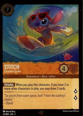 ロルカナ スティッチ お気軽サーファー エンチャンテッド 206/204 楽天市場】ディズニー ロルカナTCG 21/204・JA・1 スティッチ お