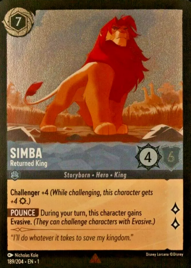 Simba - Returned King Disney Lorcana Cards Price Guide - Sports Card  Investor
