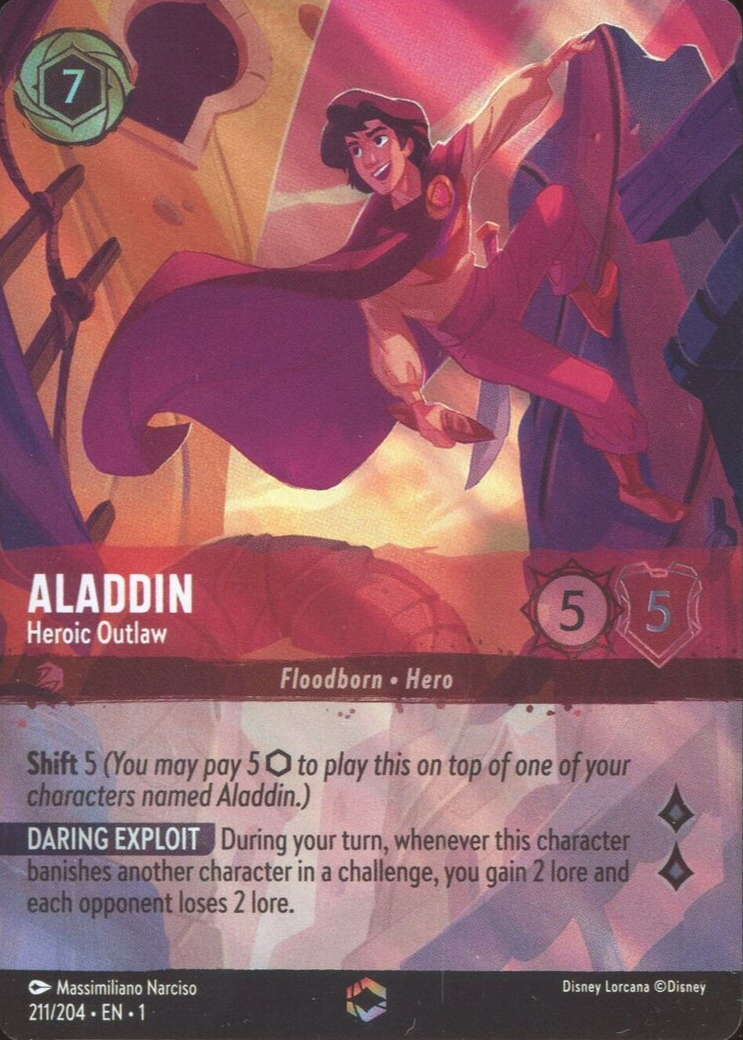 lorcana aladdin cards Lorcana: Shimmering Skies Card Sleeves Aladdin Cost (Ink) Hey! One of my Aladdin