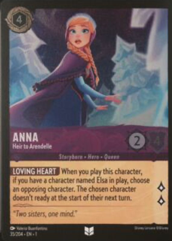 Anna - Heir to Arendelle 2023 The First Chapter #35/204 Cold Foil RAW TCG (NEAR MINT)