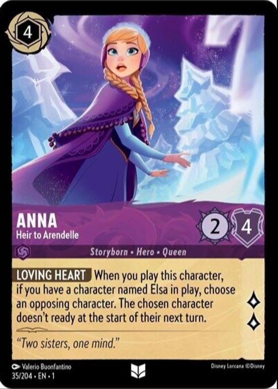 Anna - Heir to Arendelle 2023 The First Chapter #35/204 Base RAW TCG (MODERATELY PLAYED)