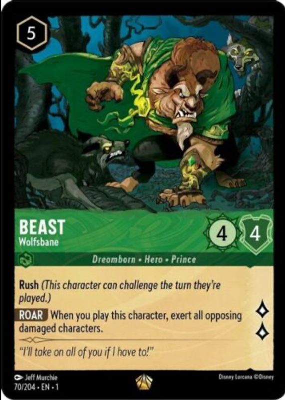 Beast - Wolfsbane 2023 The First Chapter #70/204 Cold Foil RAW TCG (MODERATELY PLAYED)