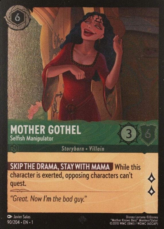 Mother Gothel - Selfish Manipulator 2023 The First Chapter #90/204 Cold Foil RAW TCG (NEAR MINT)