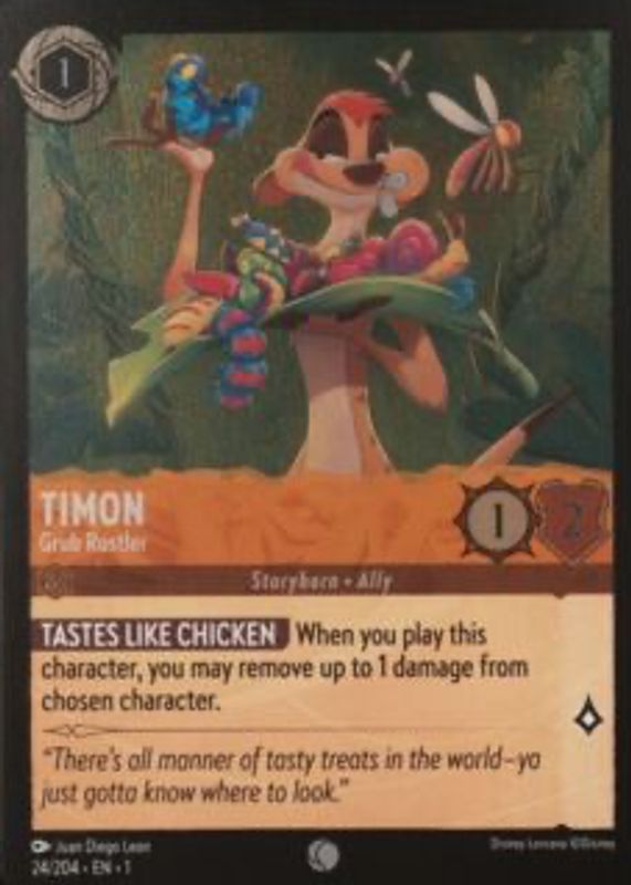 Timon - Grub Rustler 2023 The First Chapter #24/204 Cold Foil RAW TCG (LIGHTLY PLAYED)