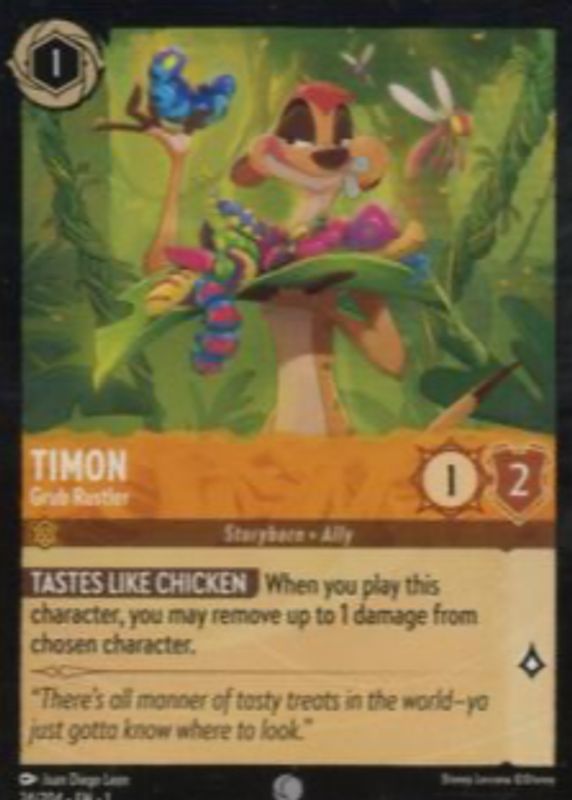 Timon - Grub Rustler 2023 The First Chapter #24/204 Base RAW TCG (MODERATELY PLAYED)