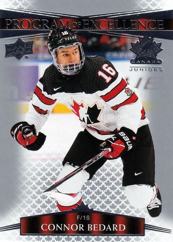 Connor Bedard 2022 Upper Deck Team Canada Juniors #107 Program of Excellence PSA 10