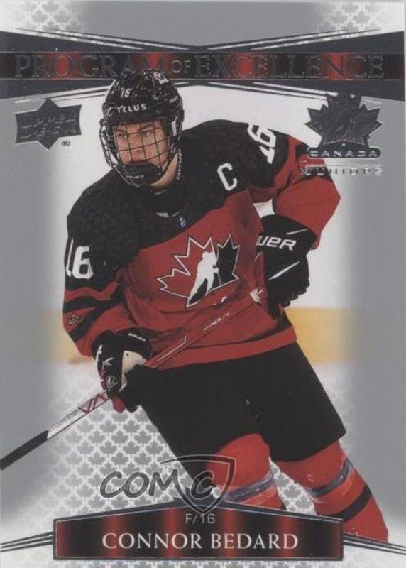 Connor Bedard 2022 Upper Deck Team Canada Juniors #135 Program of Excellence SGC 9.5