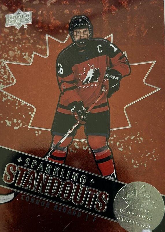 Connor Bedard 2022 Upper Deck Team Canada Juniors #SS-34 Sparkling Standouts SGC 9