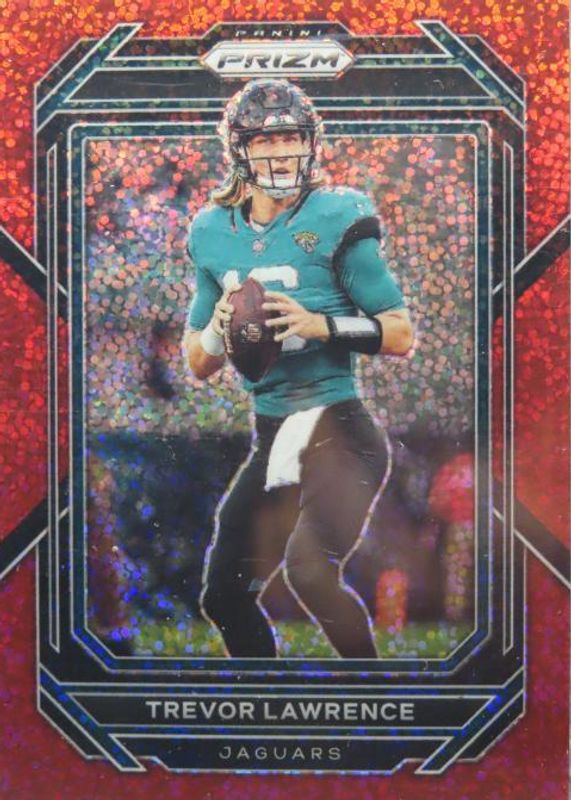 Trevor Lawrence 2022 Prizm #131 Red Sparkle /(SSP) PSA 9