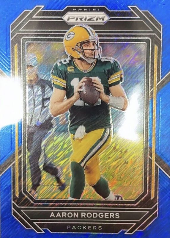 Aaron Rodgers 2022 Prizm #103 Blue Shimmer /25 PSA 9