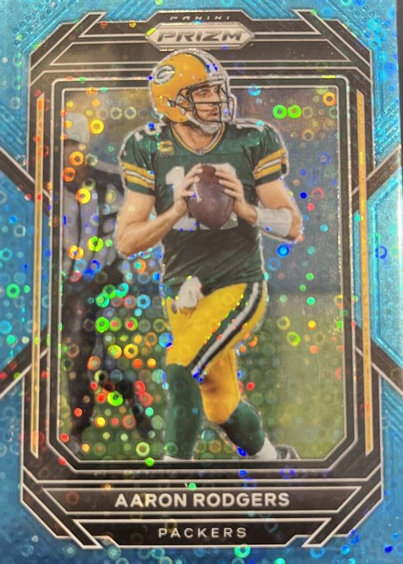 Aaron Rodgers 2022 Prizm #103 No Huddle Blue /79 PSA 10