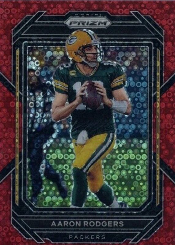 Aaron Rodgers 2022 Prizm #103 No Huddle Red /50 SGC 10