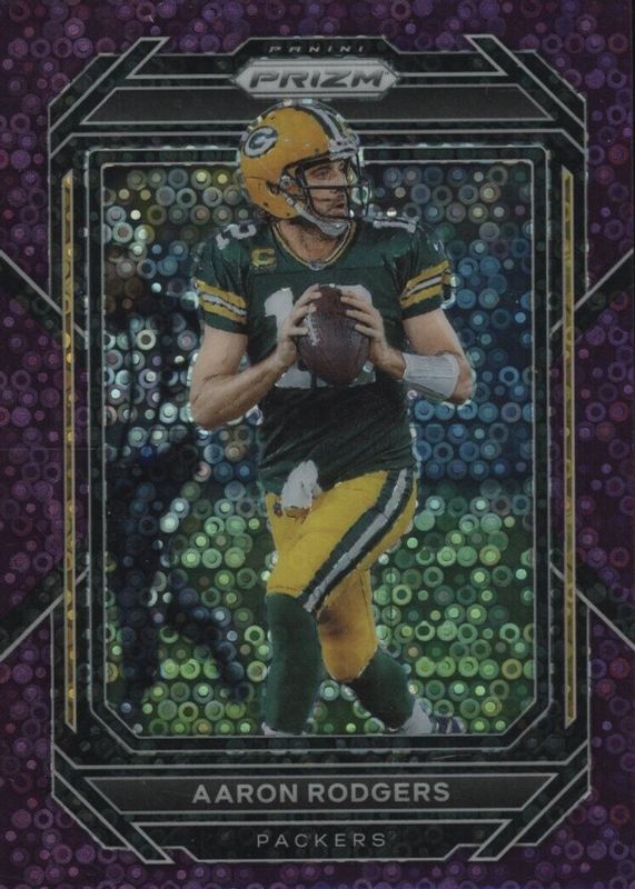 Aaron Rodgers 2022 Prizm #103 No Huddle Purple /35 SGC 9.5