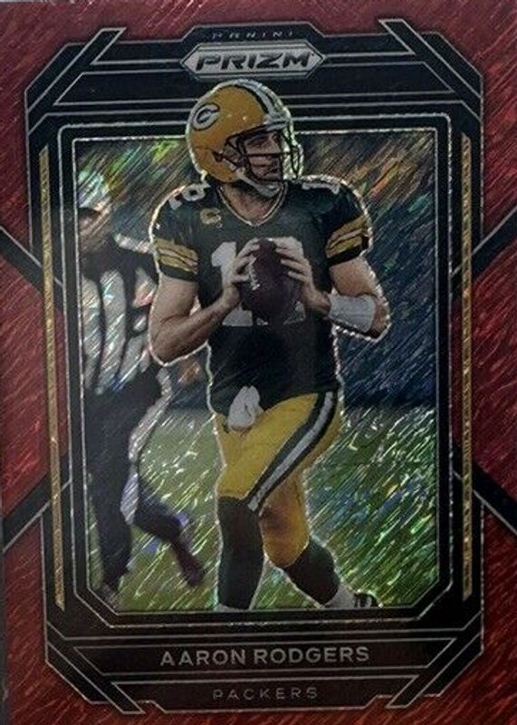 Aaron Rodgers 2022 Prizm #103 Red Shimmer /35 BGS 9